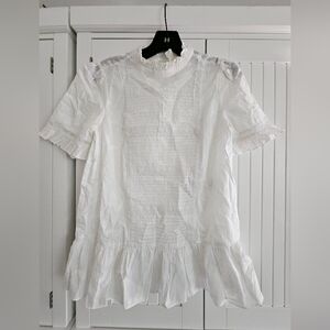 White Ruffled Butterfly Blouse